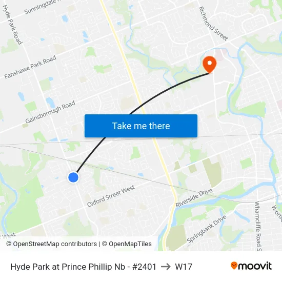 Hyde Park at Prince Phillip Nb - #2401 to W17 map