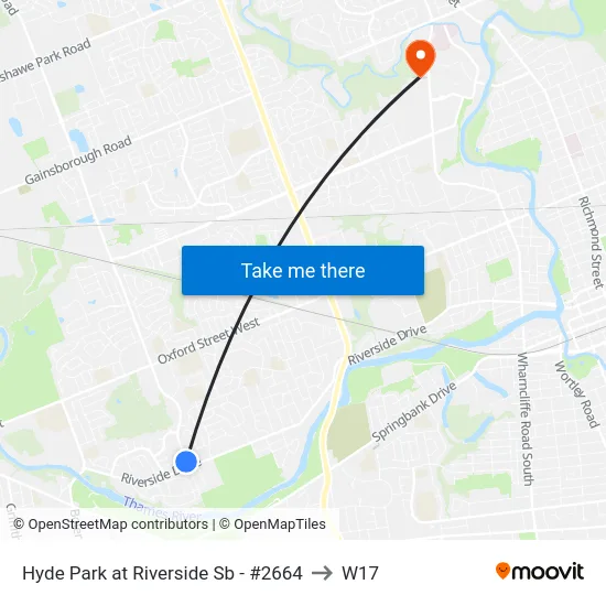 Hyde Park at Riverside Sb - #2664 to W17 map
