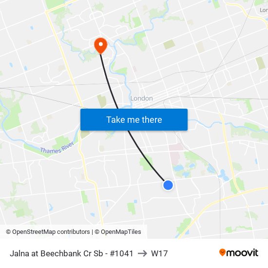 Jalna at Beechbank Cr Sb - #1041 to W17 map