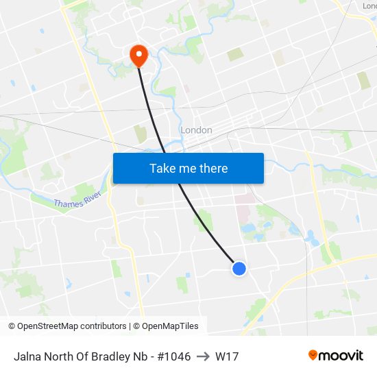 Jalna North Of Bradley Nb - #1046 to W17 map