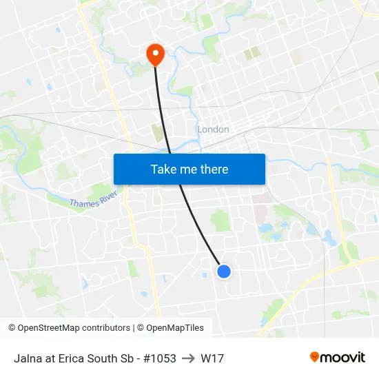 Jalna at Erica South Sb - #1053 to W17 map