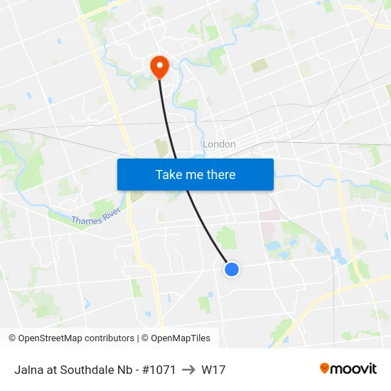 Jalna at Southdale Nb - #1071 to W17 map