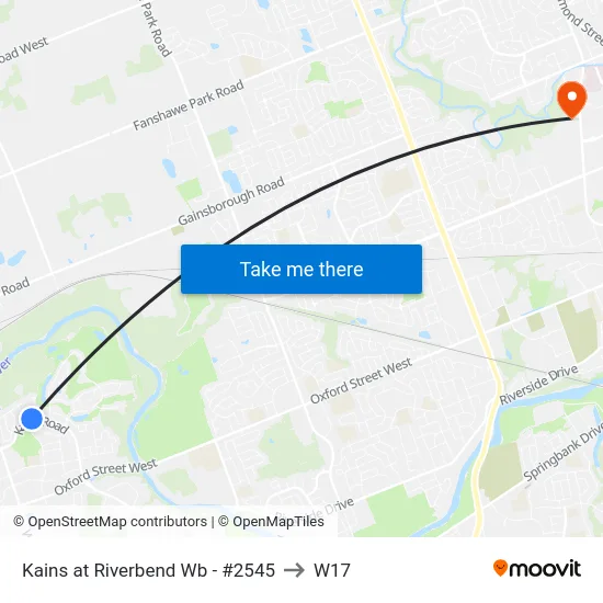 Kains at Riverbend Wb - #2545 to W17 map