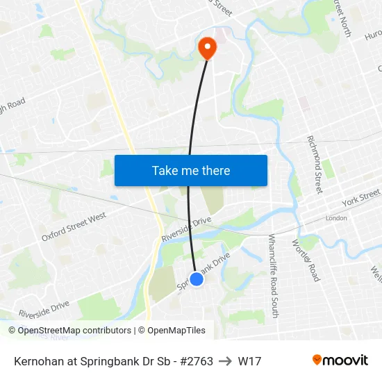 Kernohan at Springbank Dr Sb - #2763 to W17 map