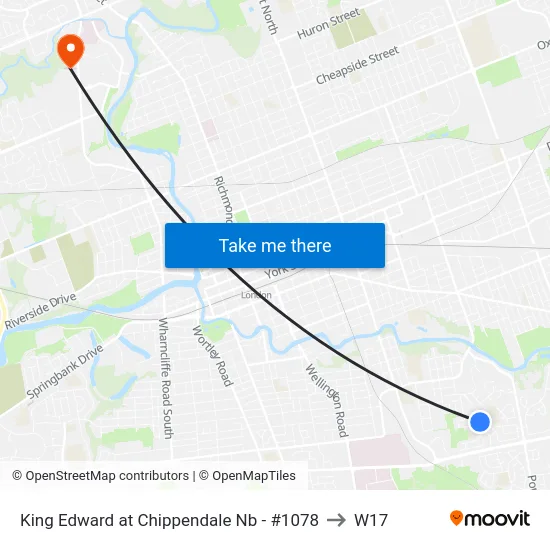 King Edward at Chippendale Nb - #1078 to W17 map