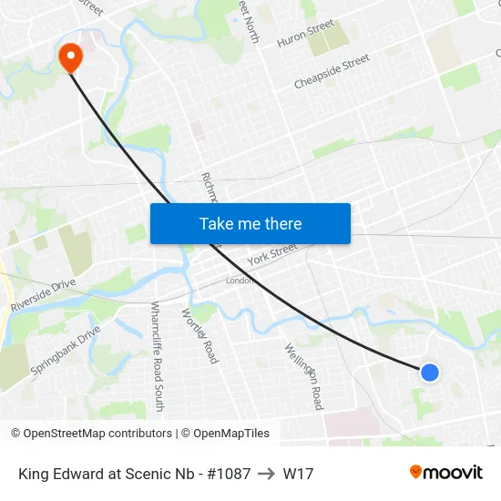 King Edward at Scenic Nb - #1087 to W17 map