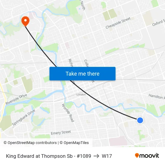 King Edward at Thompson Sb - #1089 to W17 map