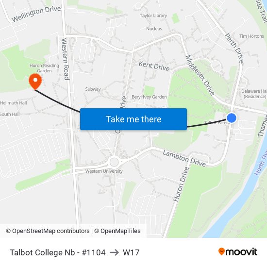 Talbot College Nb - #1104 to W17 map