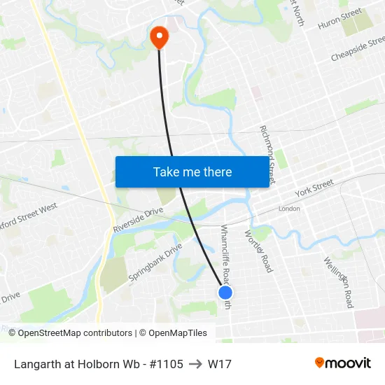 Langarth at Holborn Wb - #1105 to W17 map