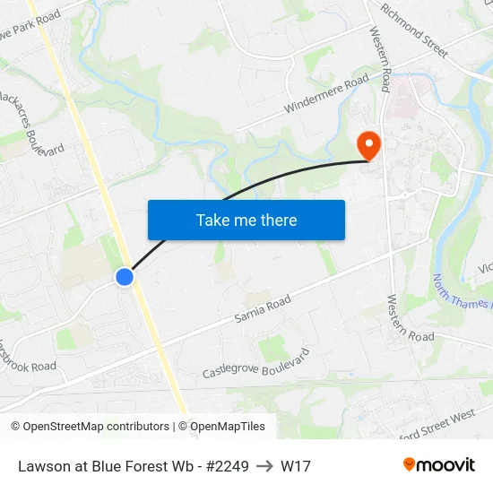 Lawson at Blue Forest Wb - #2249 to W17 map