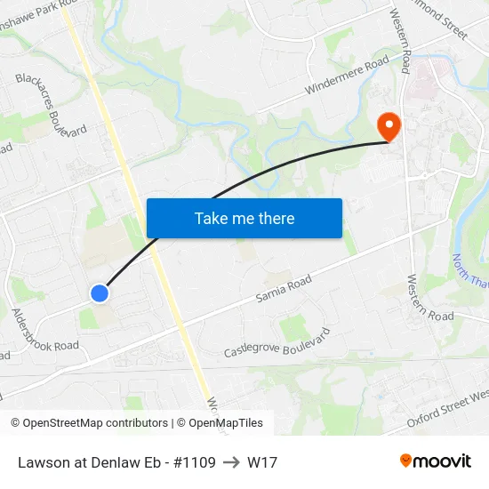 Lawson at Denlaw Eb - #1109 to W17 map