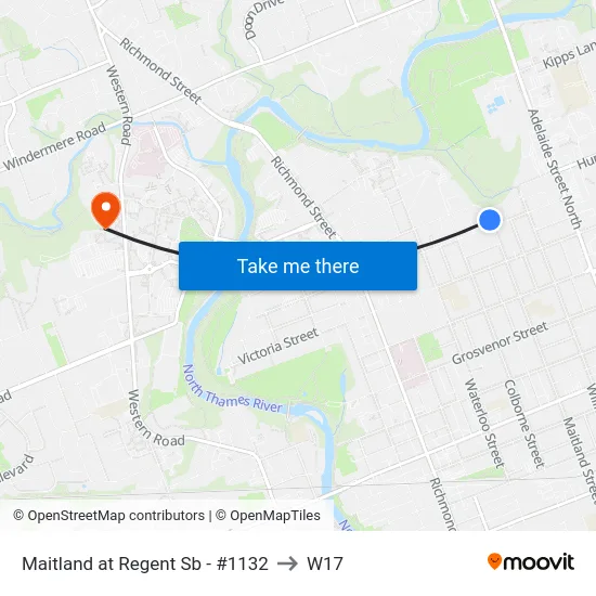 Maitland at Regent Sb - #1132 to W17 map
