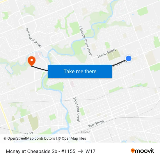 Mcnay at Cheapside Sb - #1155 to W17 map