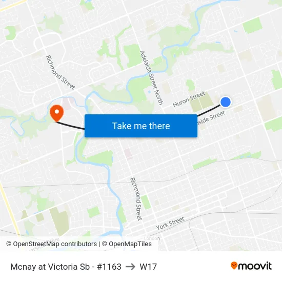 Mcnay at Victoria Sb - #1163 to W17 map