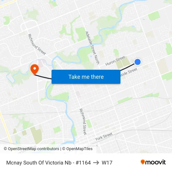 Mcnay South Of Victoria Nb - #1164 to W17 map