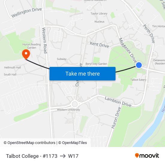 Talbot College - #1173 to W17 map