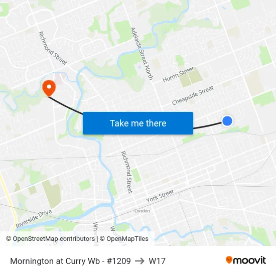 Mornington at Curry Wb - #1209 to W17 map