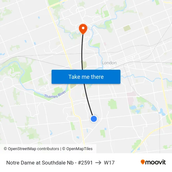 Notre Dame at Southdale Nb - #2591 to W17 map