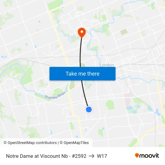 Notre Dame at Viscount Nb - #2592 to W17 map