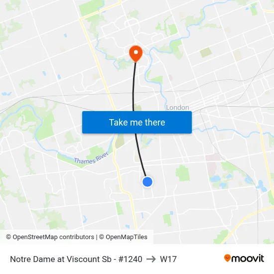 Notre Dame at Viscount Sb - #1240 to W17 map