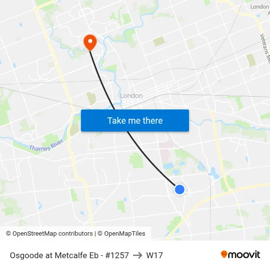 Osgoode at Metcalfe Eb - #1257 to W17 map