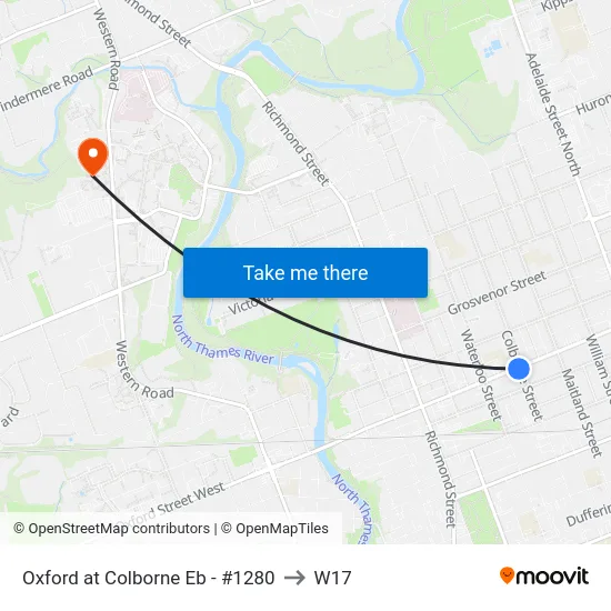 Oxford at Colborne Eb - #1280 to W17 map