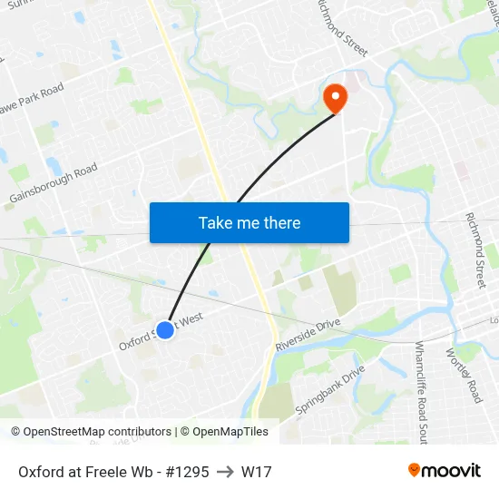Oxford at Freele Wb - #1295 to W17 map