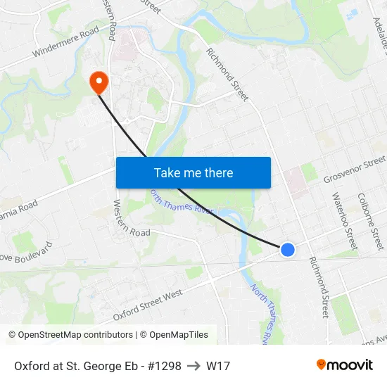 Oxford at St. George Eb - #1298 to W17 map