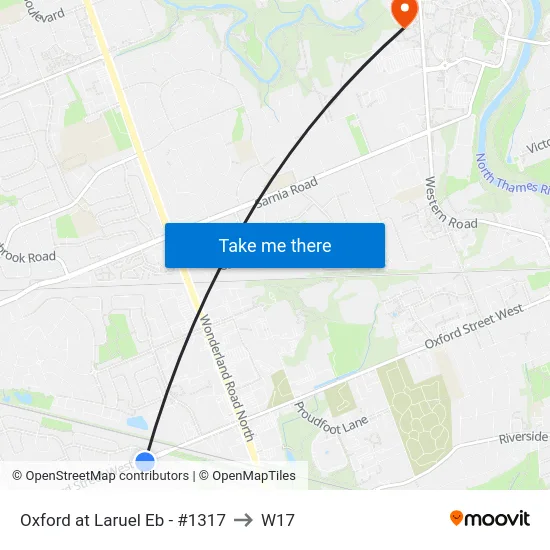 Oxford at Laruel Eb - #1317 to W17 map