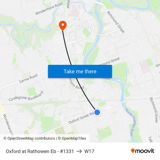 Oxford at Rathowen Eb - #1331 to W17 map