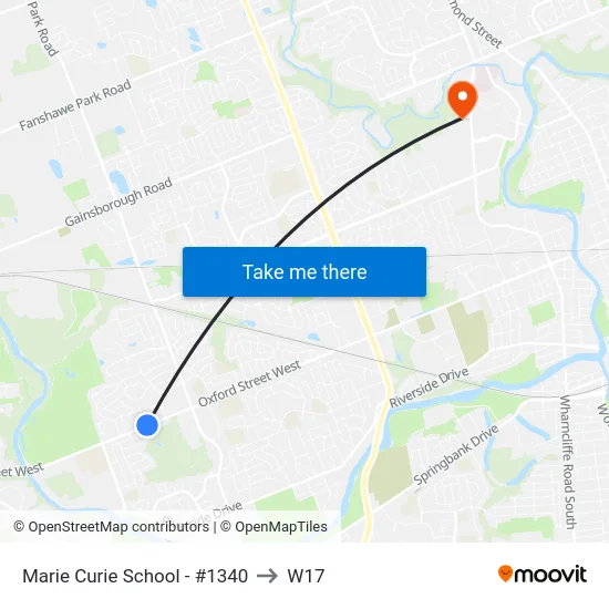 Marie Curie School - #1340 to W17 map