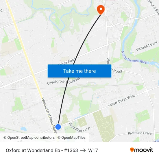 Oxford at Wonderland Eb - #1363 to W17 map