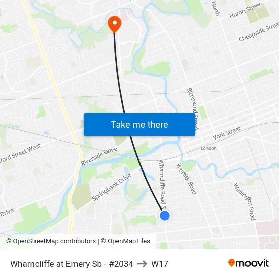 Wharncliffe at Emery Sb - #2034 to W17 map