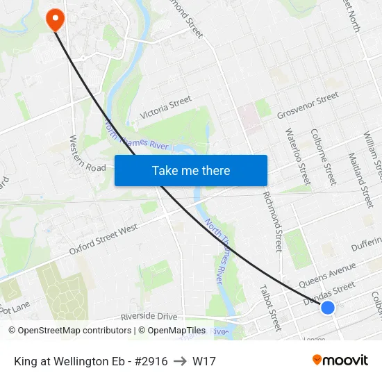 King at Wellington Station Eb - #2916 to W17 map