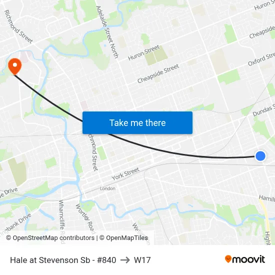 Hale at Stevenson Sb - #840 to W17 map