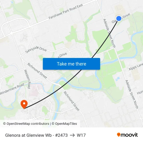 Glenora at Glenview Wb - #2473 to W17 map
