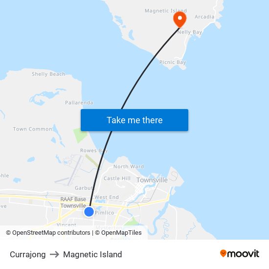 Currajong to Magnetic Island map