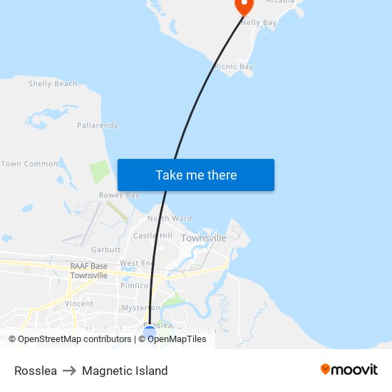 Rosslea to Magnetic Island map