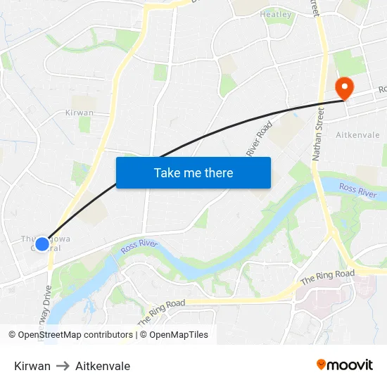 Kirwan to Aitkenvale map