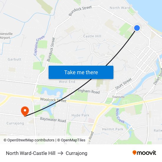 North Ward-Castle Hill to Currajong map