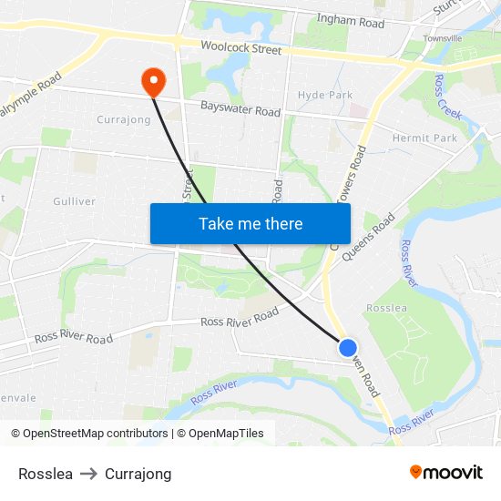 Rosslea to Currajong map