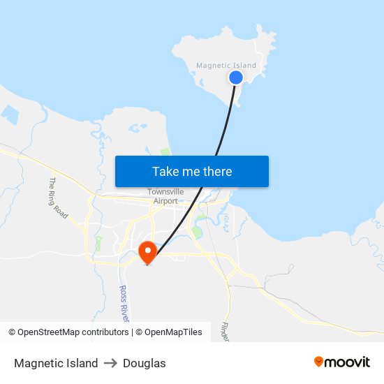 Magnetic Island to Douglas map