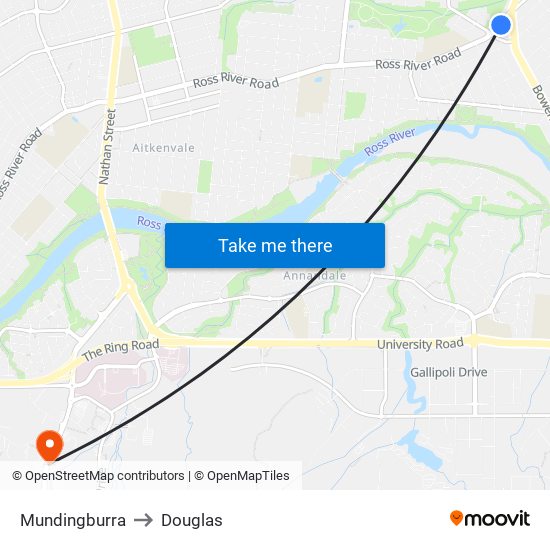 Mundingburra to Douglas map