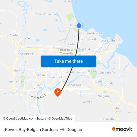 Rowes Bay-Belgian Gardens to Douglas map