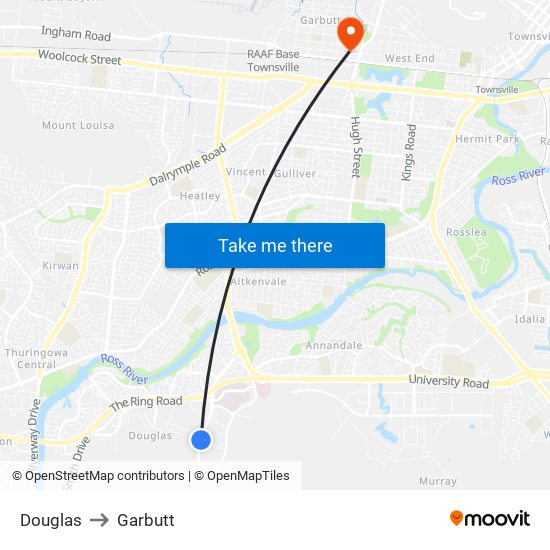 Douglas to Garbutt map