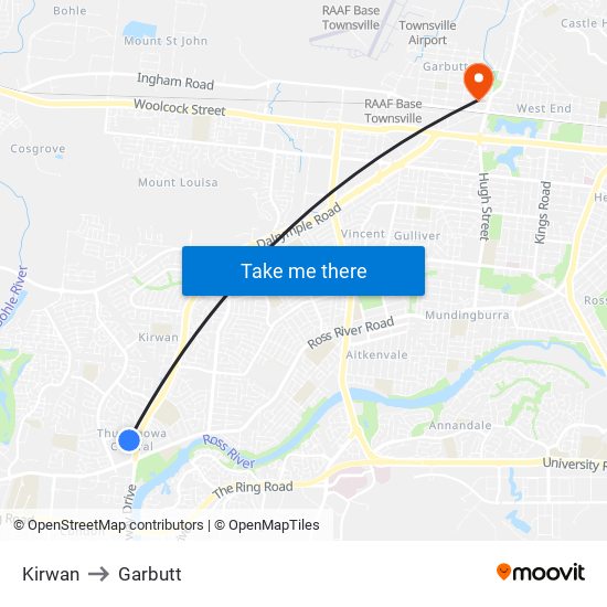 Kirwan to Garbutt map