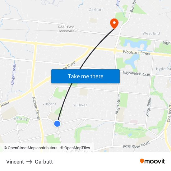 Vincent to Garbutt map