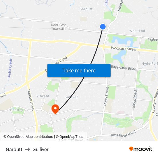 Garbutt to Gulliver map