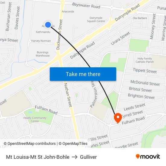 Mt Louisa-Mt St John-Bohle to Gulliver map