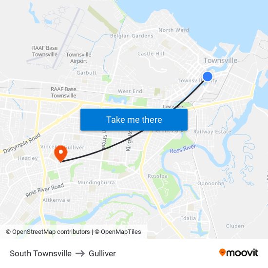 South Townsville to Gulliver map